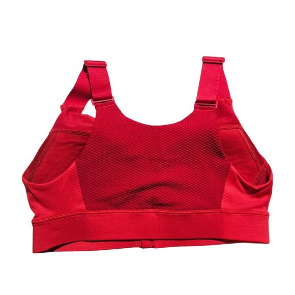 Outdoor Voices XS  Zip Front Sports Bra Red Adjustable Straps Mesh Back - Picture 4 of 12